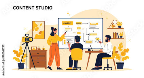 Content Studio Team Collaborating on Project Strategy.