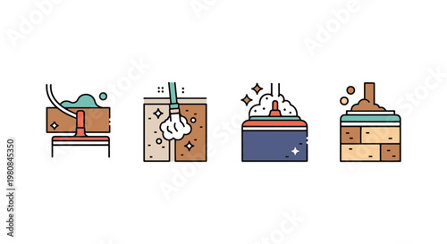 Grout Cleaner Line art vector minimal shapes illustration