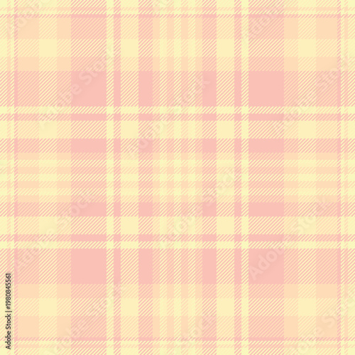 Graceful textile plaid vector, expensive tartan check seamless. Fancy background fabric pattern texture in light and peach puff colors.