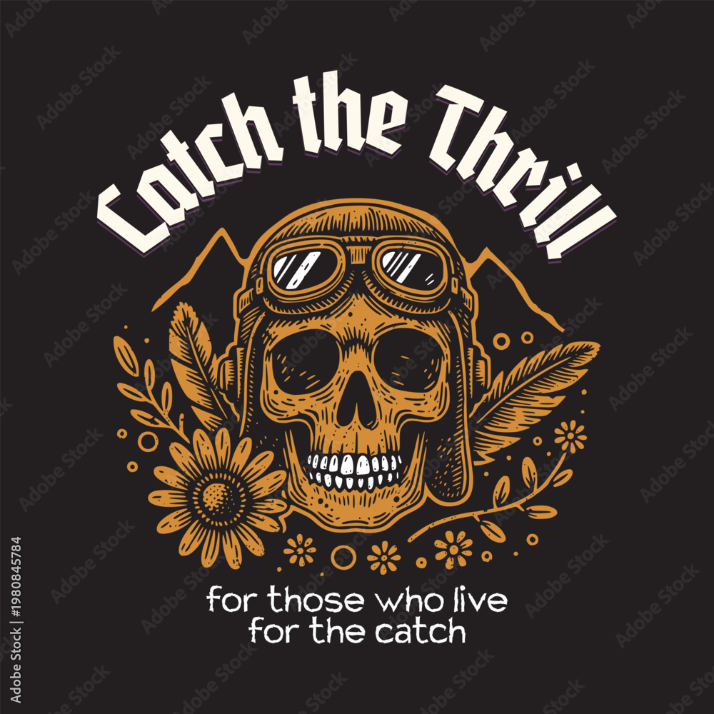 Fototapeta premium Hooked on Fishing – Vintage Angler T-Shirt Design