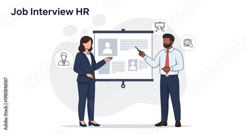 Job Interview HR Presentation: Candidates and Employer Discussing Careers