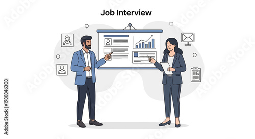 Job Interview Presentation: Candidates and Analytics on Whiteboard