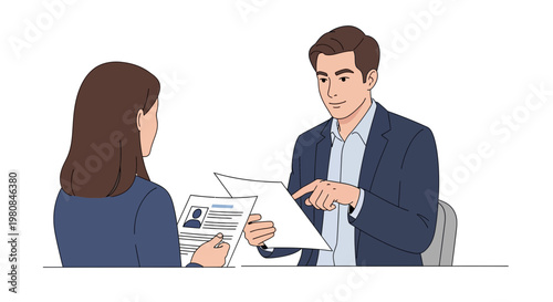 Job Interview: Recruiter Reviews Resume with Candidate