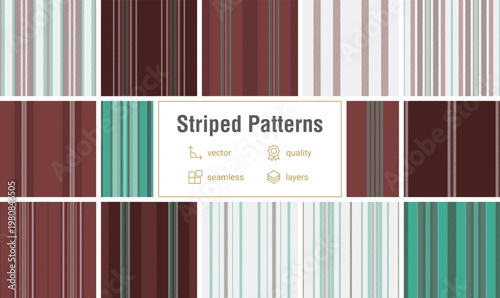 Striped bundle perfect for American national pride and heritage. Vector patterns enhance apparel, blankets, scarves, home decor, and digital projects.
