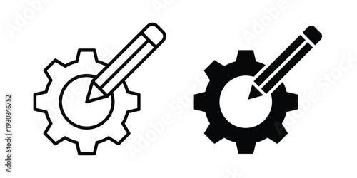 Customization icon set vector symbol in black filled and stroke style