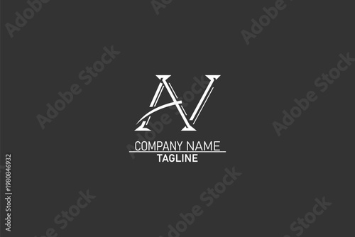 AN, Abstract Letters Logo Monogram, AN letter minimal logo design, AN lettermark, AN company logo