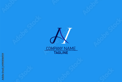 AN, Abstract Letters Logo Monogram, AN letter minimal logo design, AN lettermark, AN company logo