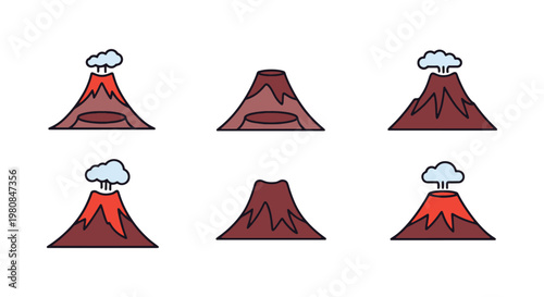 Dormant Volcano Line art creative abstract vector