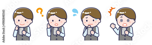 スマートフォンを使う「販売員」の男性