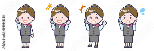 スマートフォンを使う「販売員」の女性