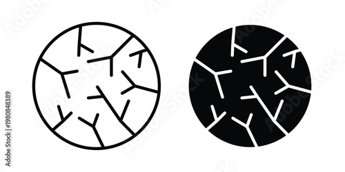 Dry skin icon set vector symbol in black filled and stroke style