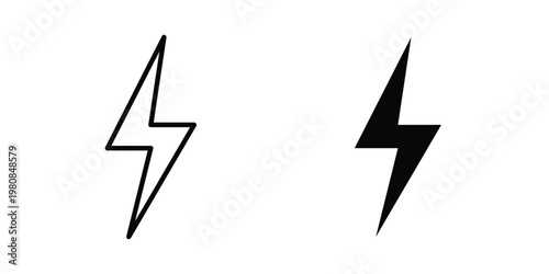 Energy icon set vector symbol in black filled and stroke style
