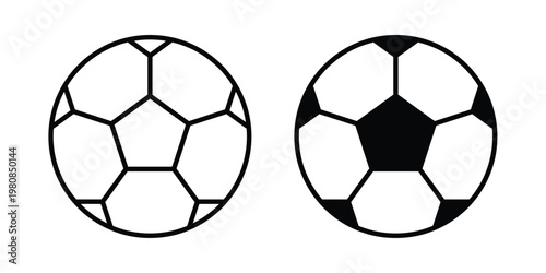 Bild auf Leinwand Football icon set vector symbol in black filled and stroke style