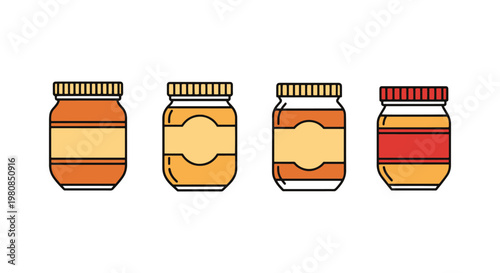 Honey Jar Line art vector set abstract modern decorative illustration