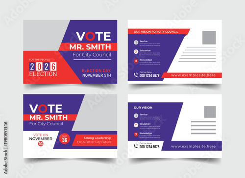 Professional Election Campaign Poster Design for Candidate Smith Promotion.