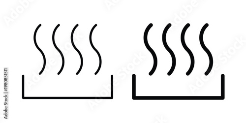 Heat icon set vector symbol in black filled and stroke style