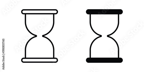 Hourglass icon set vector symbol in black filled and stroke style