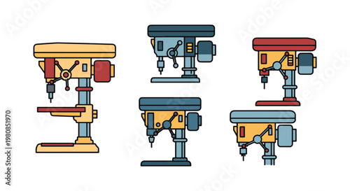 Drill Press Line art vector abstract clean shapes illustration