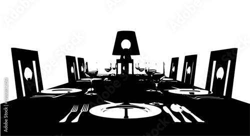 Evening Dining Vector – Candlelight Restaurant Scene