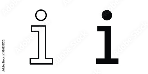 Info icon set vector symbol in black filled and stroke style