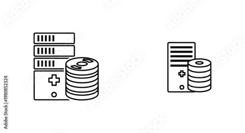 Medical Imaging Server Line simple color pattern illustration