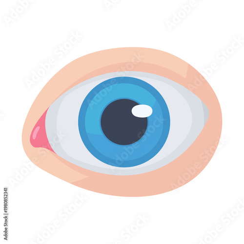 Colorful Human Eye Illustration with Blue Iris and Light Skin Tone for Medical Purposes