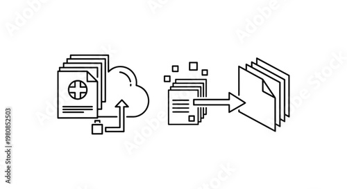 Medical Imaging Workstation minimal abstract graphic vector