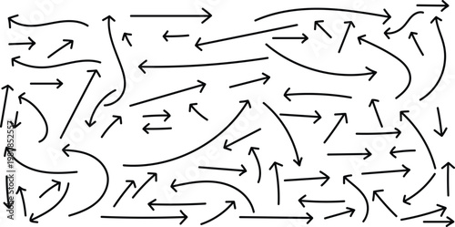 Chaotic arrow diagram a visual representation of random directional flow and complexity