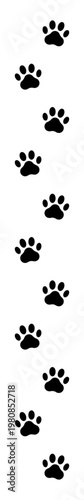 足跡のシルエット 動物 真っ直ぐ歩く ベクター素材