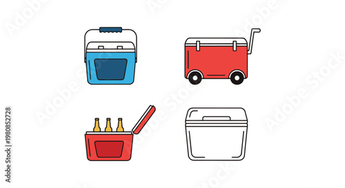 Drink Cooler Line art vector abstract simple graphic
