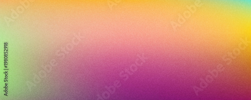 Colorful pink, yellow and turquoise gradient noisy grain background texture