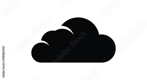 A dark stylized cloud formation depicted as a striking black silhouette