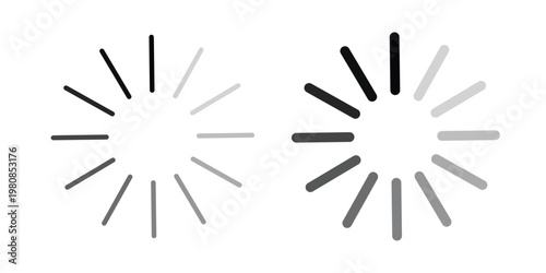 Loading icon set vector symbol in black filled and stroke style