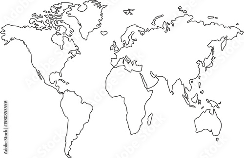 Yellow continents silhouette map globe