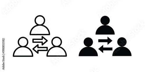 Mediator icon set vector symbol in black filled and stroke style