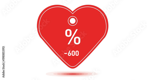 A Heart-shaped tag with a percentage discount of -600%