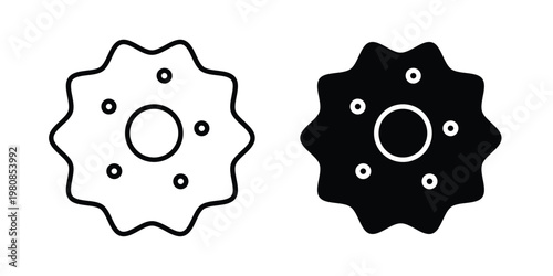 Microorganism icon set vector symbol in black filled and stroke style