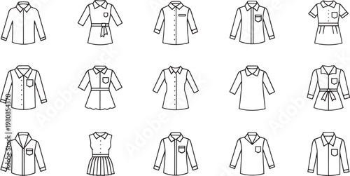 Black and white of women's tops with floral lace patterns blouses dresses floral patterns