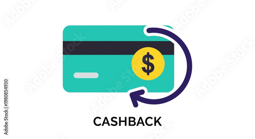 Cashback concept with credit card and dollar symbol