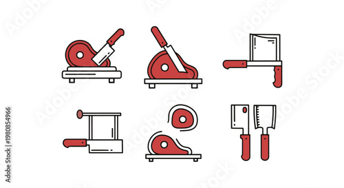 Meat Cutting Line art vector clean abstract design