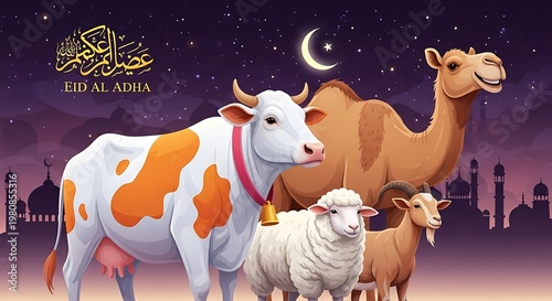 Abstract eid al adha mubarak islamic festival