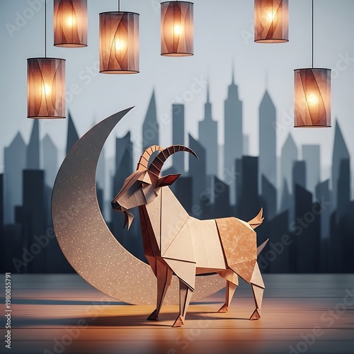 Abstract eid al adha mubarak islamic festival