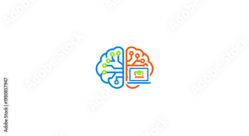 Conceptual representation of online education and intellectual advancement through technology.