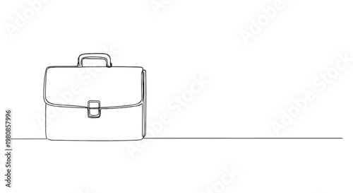 Classic Briefcase with Handle and Latches for Professional Use isolated on transparent background, Vector