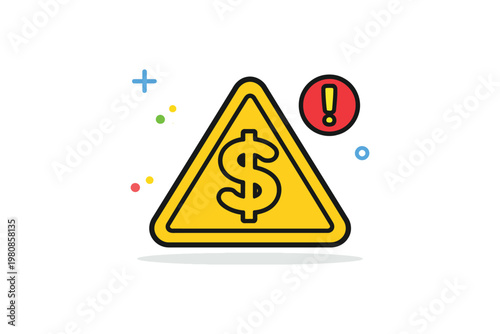 Warning sign indicating financial caution or scam alert with dollar symbol