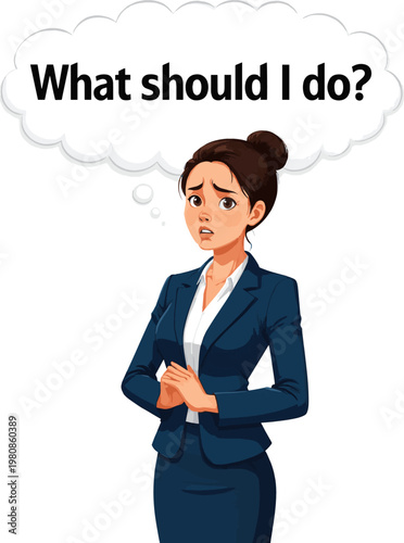 Create a realistic kinds of deferent Woman in her 30s confused vector art with white background.