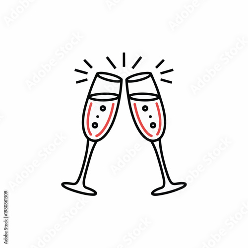 Two glasses of champagne being toasted