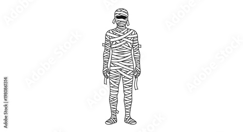mummy costume vector illustration for halloween party and horror theme