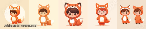 cute little boy in a fox costume