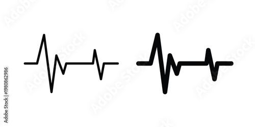 Foto Pulse icon set vector symbol in black filled and stroke style